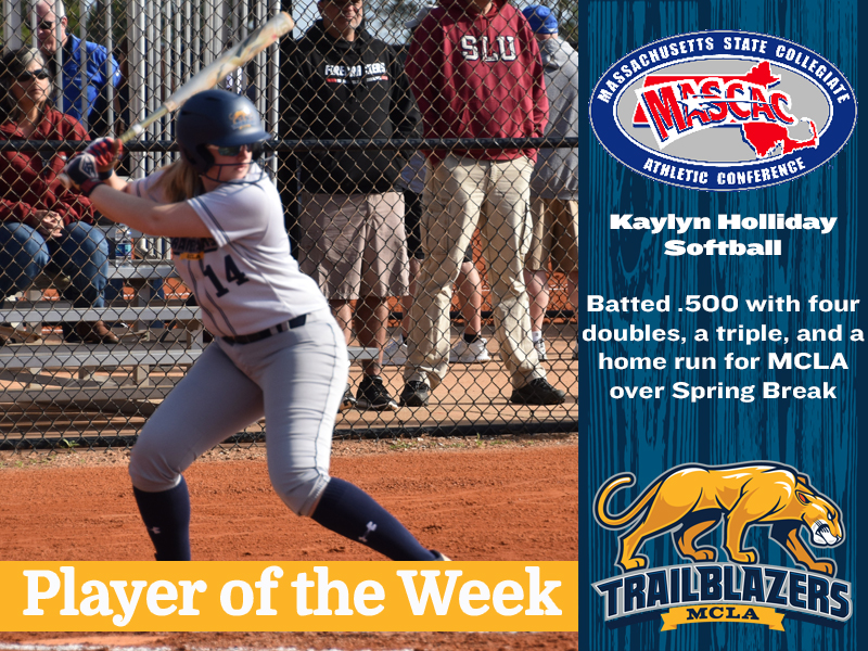 Holliday tabbed MASCAC player of the week in Softball
