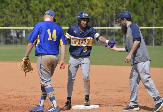 Justin Hernandez went 2-4 with an RBI and a run scored him game #1 of the Trailblazers' double header against Westfield State.