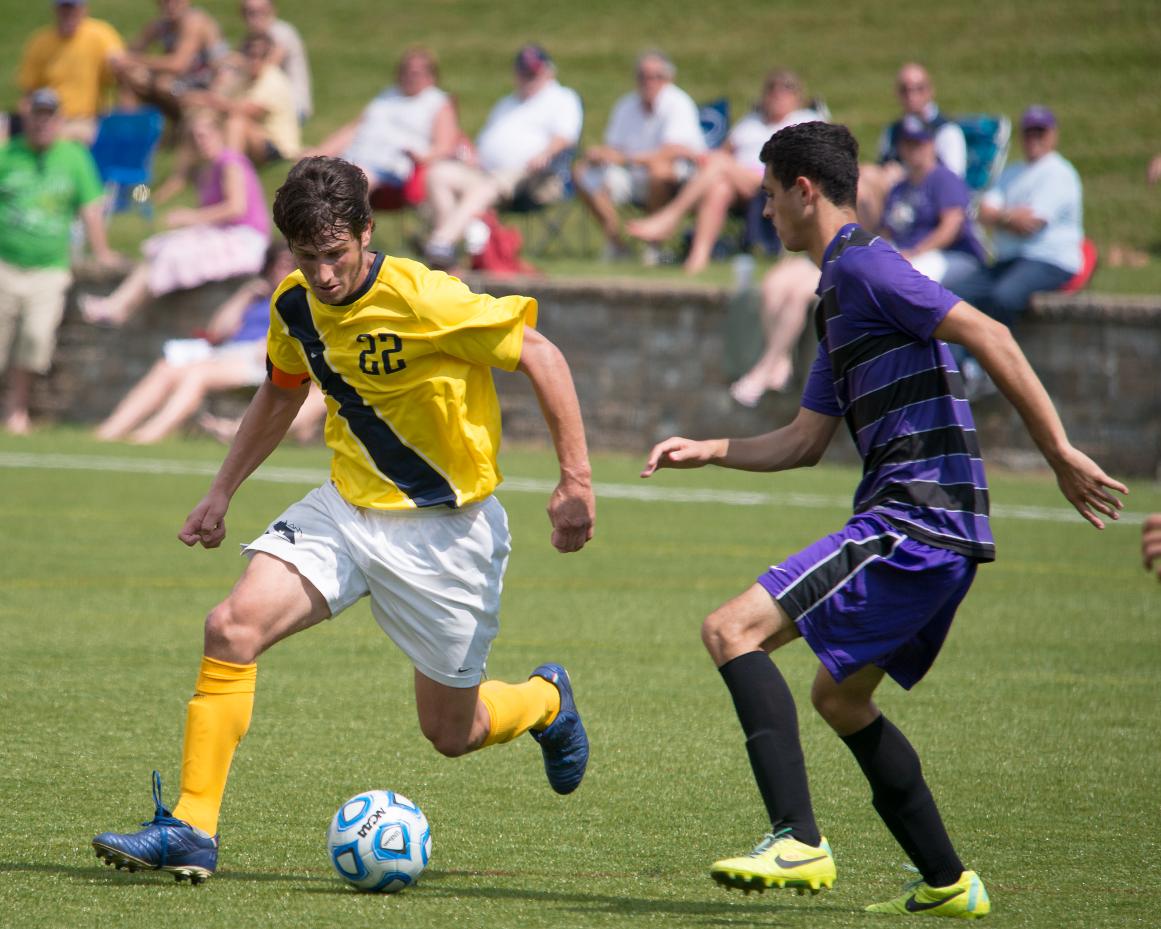 Basile nets two goals as MCLA Men's Soccer earns key 2-1 road win at Fitchburg
