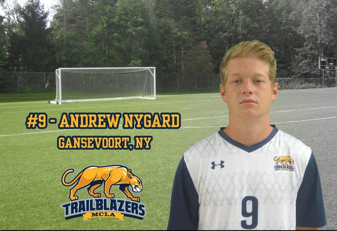 Nygard sparks Men's Soccer to 3-1 win over Fitchburg State in MASCAC play