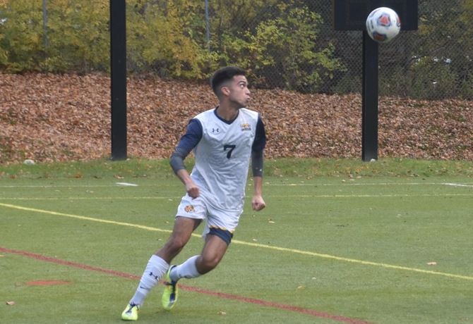 Dias scores but Men’s Soccer nipped by Eastern Connecticut, 2-1