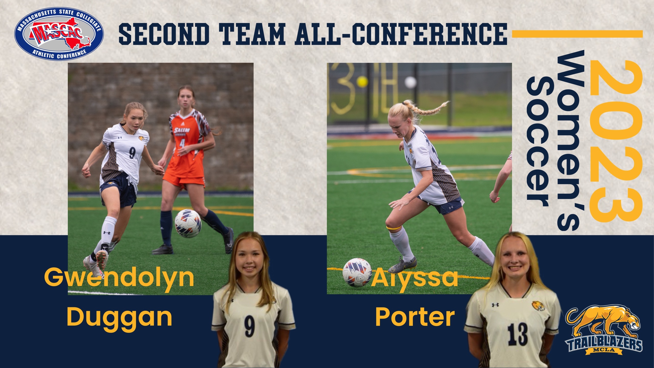 MCLA's Duggan and Porter were named to MASCAC All-Conference second team