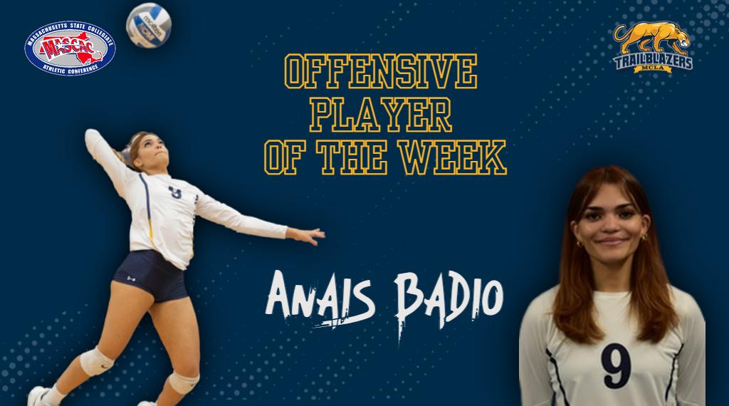 Badio Chosen as MASCAC Volleyball Offensive Player of the Week