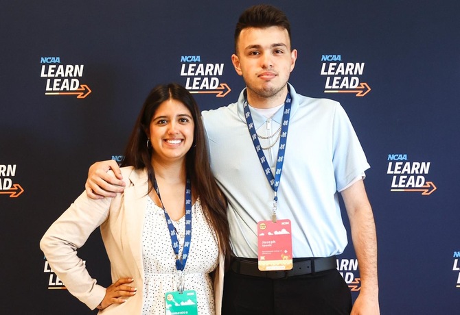 Gomez and Aponte attend NCAA Career in Sports Forum