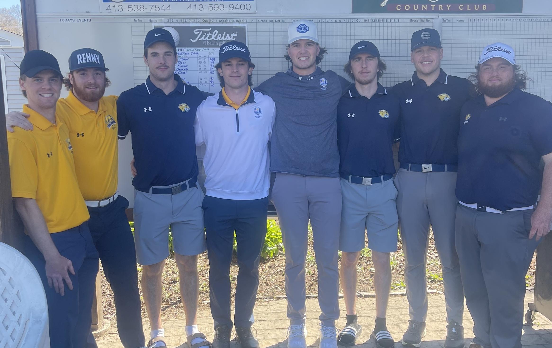 MCLA finished eight strokes better than Westfield State this afternoon in a dual match held at the Tekoa Country Club with Mat Gover claiming the individual title.