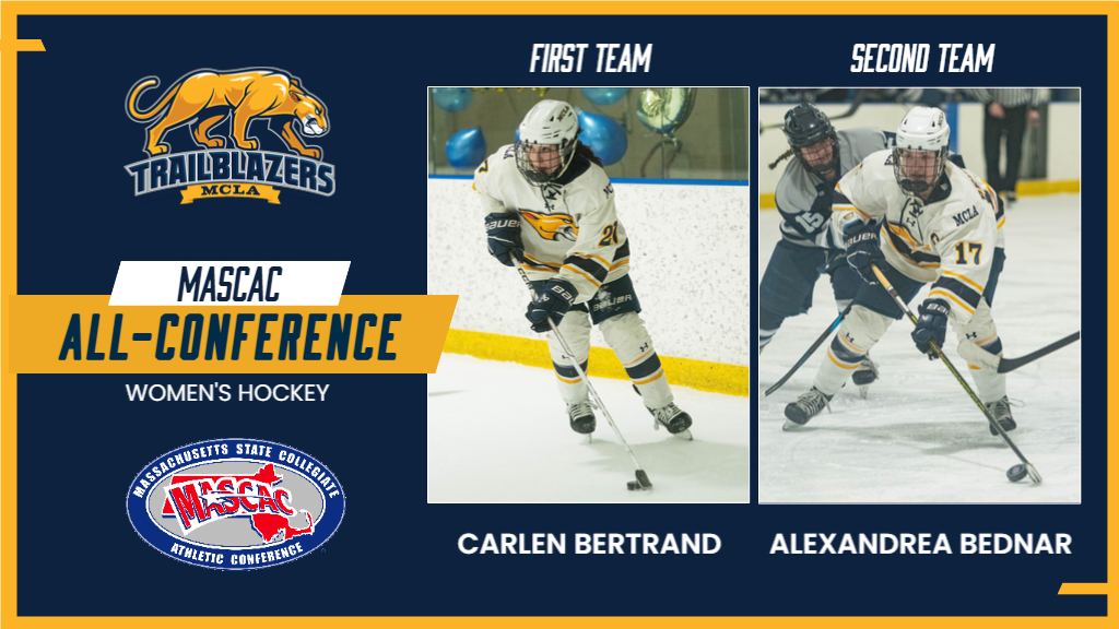 Bertrand and Bednar MASCAC Women's Ice Hockey All Conference Honors